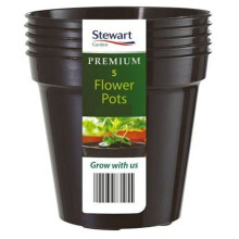 Stewart Garden 3 Flower Pots - 15cm - Black (4833005)
