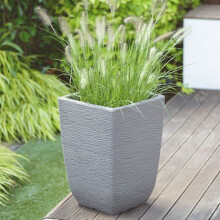 Stewarts Garden Cotswold Tall Square Planter - 33cm - Limestone Grey (5142079)