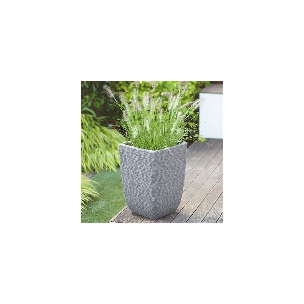 Stewarts Garden Cotswold Tall Square Planter - 33cm - Limestone Grey (5142079)
