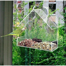 Redwood Leisure Perspex Window Bird Feeder Outdoors Garden Wildlife | 15x15x6cm