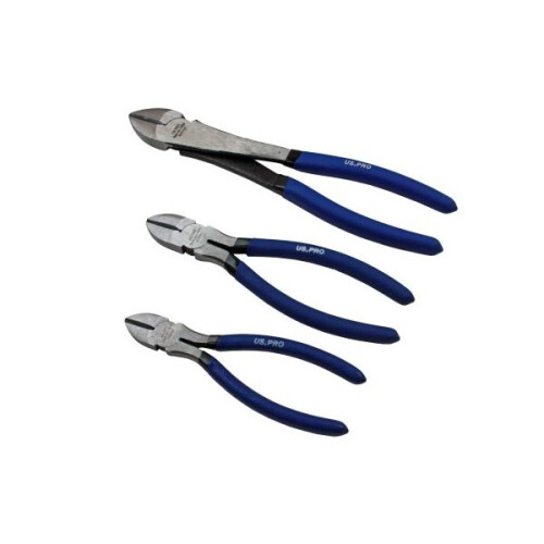 us pro US PRO 3pc Diagonal Side Cutting Plier Set 6", 8", 10" 1820 1