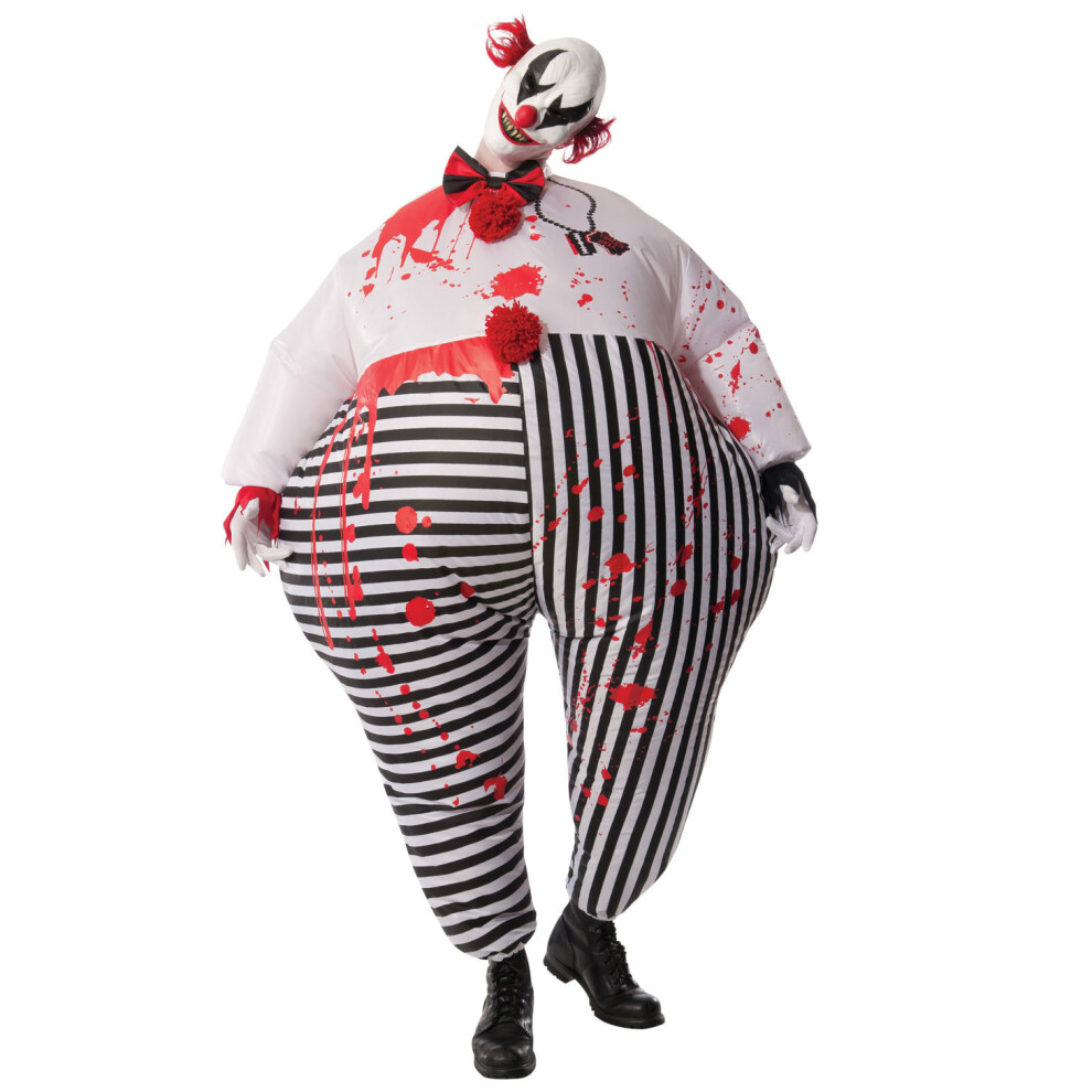 Photos - Fancy Dress Rubies Creepy Inflatable Clown Costume White,Black,Red 810509 