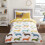 (Single) Sausage Dog Multi Coloured Reversible Duvet Set 1