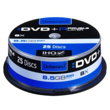 Intenso DVD+R, 8.5GB, 8x Speed, Dual Layer, Slim Case of 25