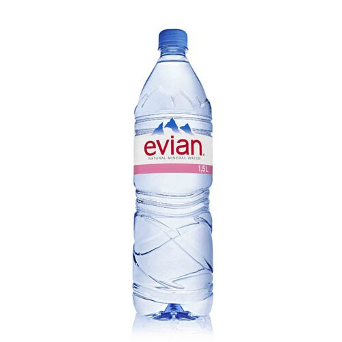 Evian 1.5 Litre Natural Spring Water Bottles (Pack of 8)