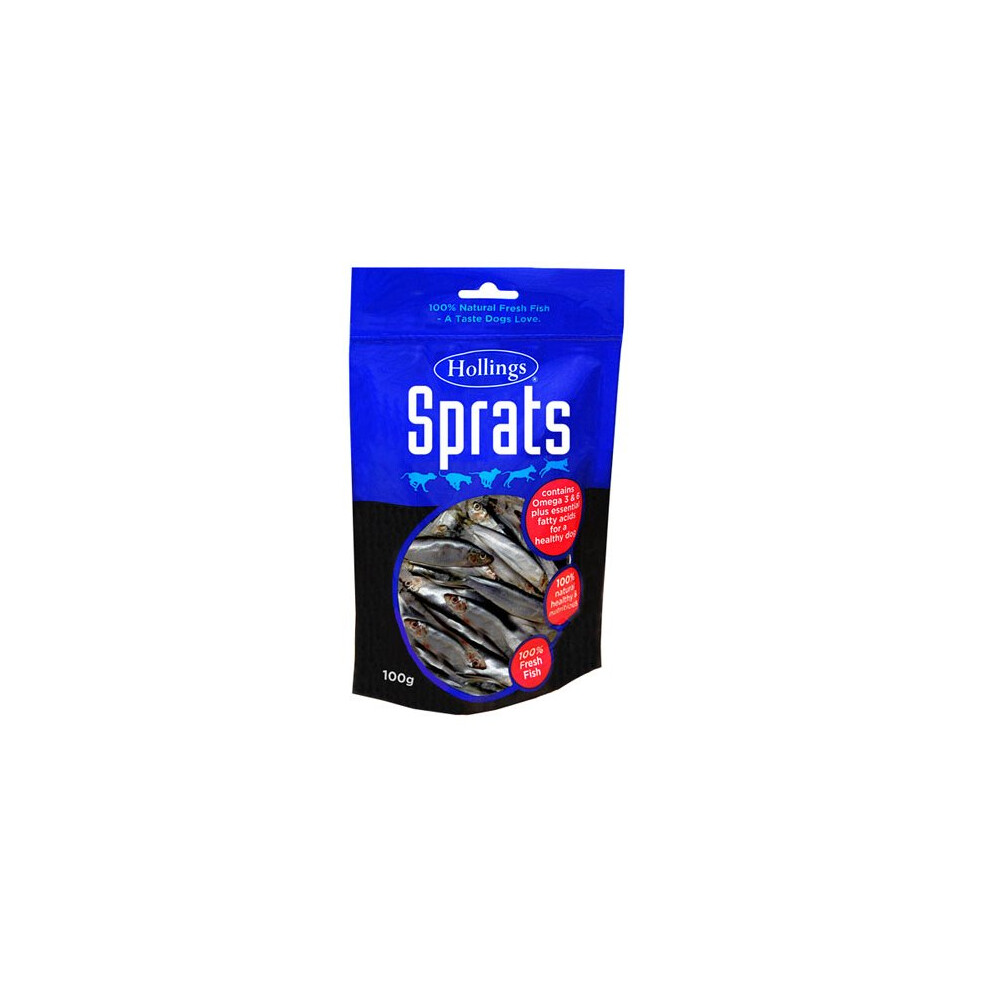 Hollings Sprats For Dogs 100G - Premium Fish Treat For Pets - 5018253112765