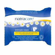 Natracare, Lingettes Intimes Douces en Coton Biologique, 12 Lingettes