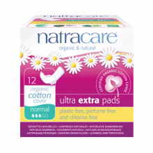 Natracare, Serviettes Ultra Extra, Couverture en Coton Bio, Régulier, 12 Serviettes