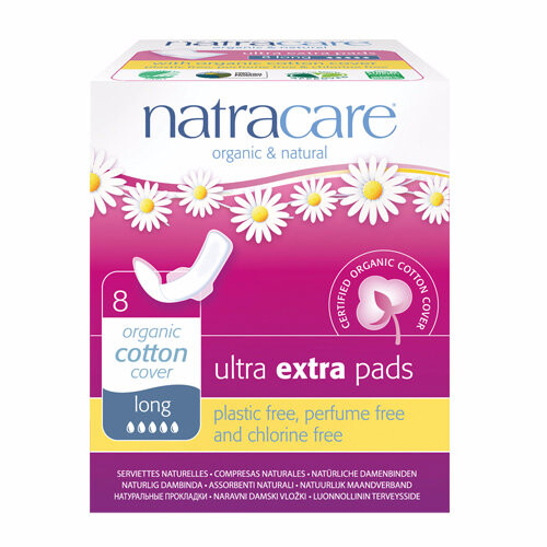 Natracare, Ultra Extra Binden, Bio-Baumwoll-Decke, Lang, 8 Binden