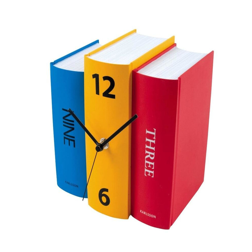 3 Colored Colorful Battery 3D Book Design Modern Shelf Table Clock