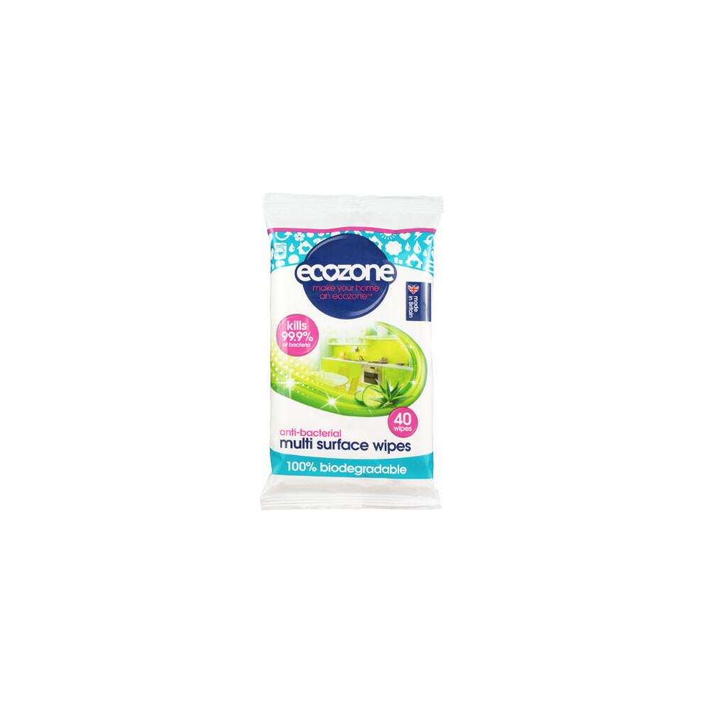Ecozone Anti Bacterial Wipes (40 wipes) - Image 3