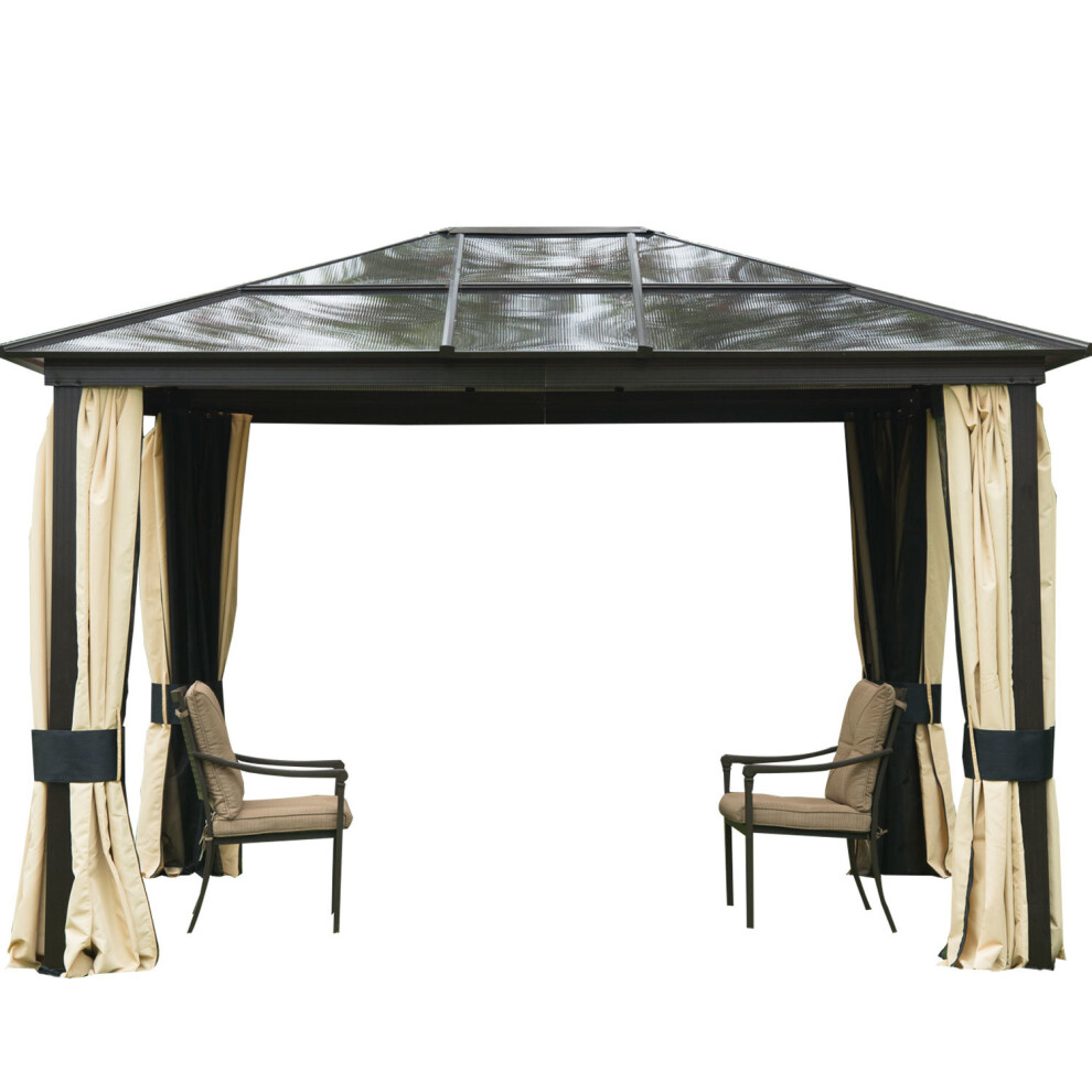 Outsunny Aluminium Gazebo Canopy With Hardtop Roof & Walls | Canopy Gazebo