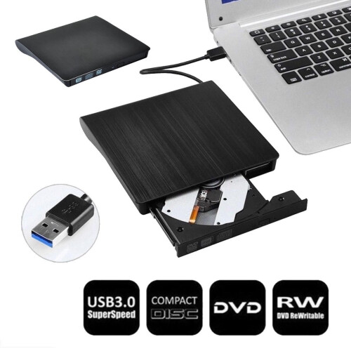 Slim External PC Laptop USB 3.0 DVD RW CD Writer Drive Disk Burner Reader Player 1
