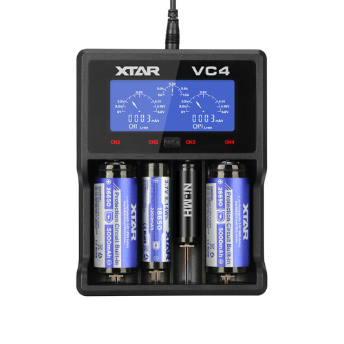 XTAR VC4 USB Battery Charger Tester for Li-Ion 3.7V Ni-MH 1.5V Batteries