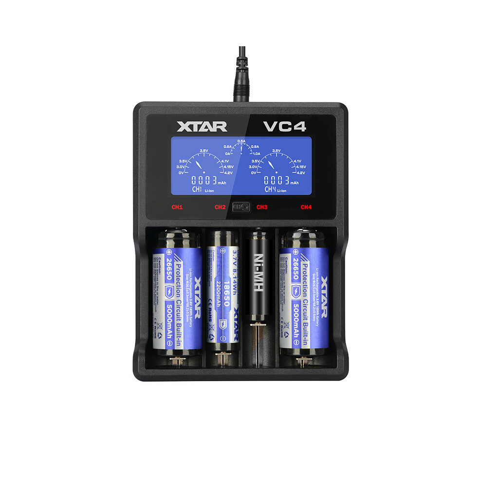 XTAR VC4 USB Battery Charger Tester for Li-Ion 3.7V Ni-MH 1.5V Batteries