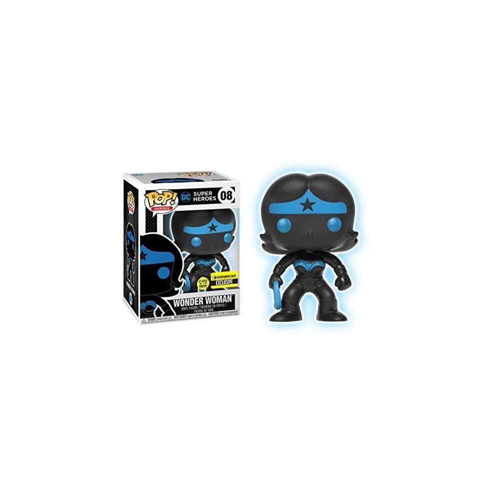 Funko Pop Vinyl Justice League Wonder Woman Silhouette Glow In The Entertainment Earth Exclusive Dark