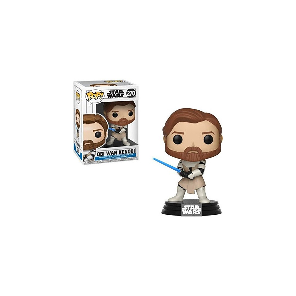 Funko Pop Star Clone Wars-Obi Wan Kenobi Collectible Figure, Multicolor