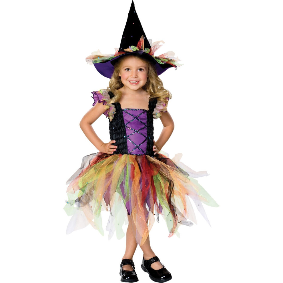 (Small) Kids' Glitter Witch Costume | Girls' Fancy Dress Outfit