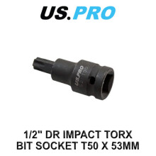 US PRO 1/2" DR Impact Torx Bit Socket T50 X 53MM 3313