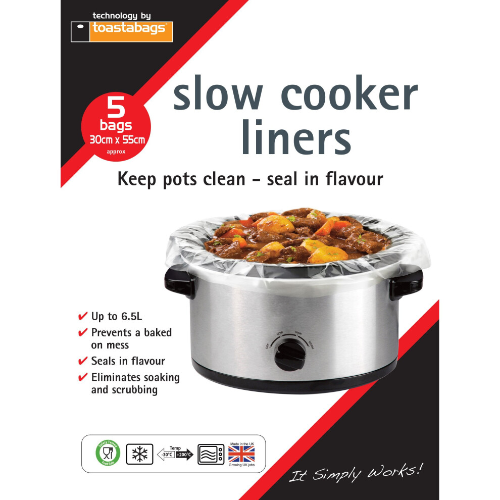 Toastabags Slow Cooker Liner, Transparent, Pack of 25