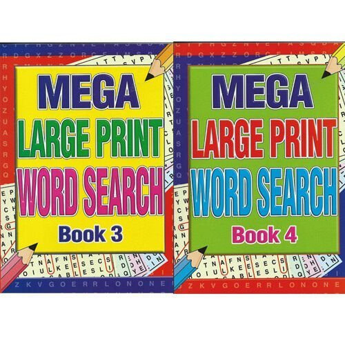 Mega Large Print Word Search - 2 book value set