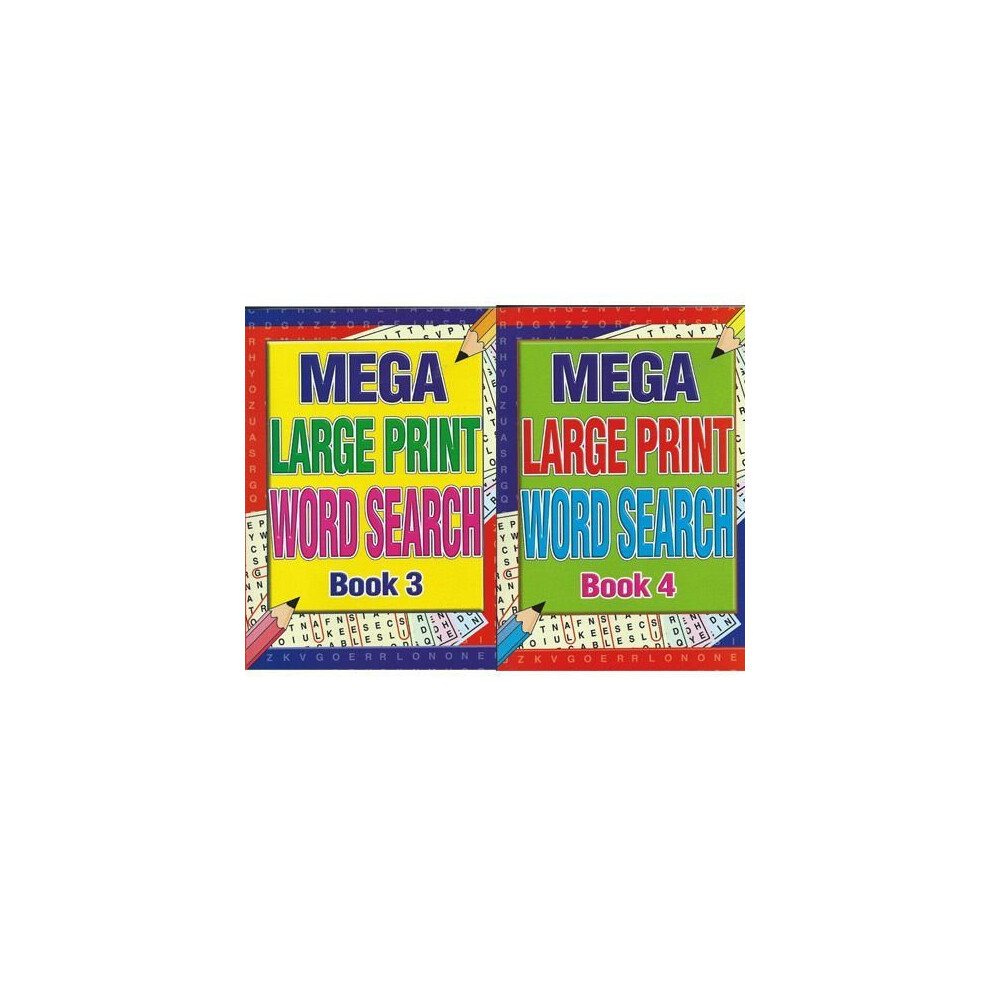 Mega Large Print Word Search - 2 book value set