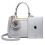 Miss Lulu (Grey) Women Rose Ornament Handbag Shoulder Bag Tote 5