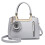 Miss Lulu (Grey) Women Rose Ornament Handbag Shoulder Bag Tote 2