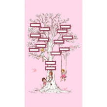 Family Tree Pink Grandchildren Printed Cotton Fabric Panel – Michael Miller