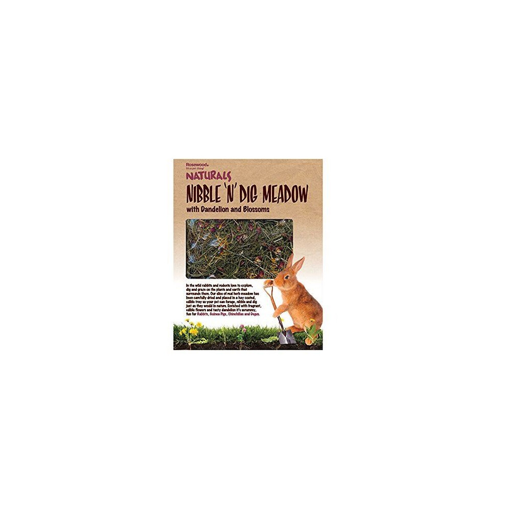 Rosewood (Single) Naturals Nibble 'N' Dig Meadow With Dandelion And Blossoms For Small Animals