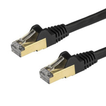 Cable de red sin gancho blindado STARTECH Cat6a STP - 3m Negro - Cable Ethernet RJ45 a prueba de enganches - Cable de conexión