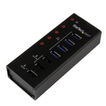 STARTECH Hub USB 3.0 Alimenté de 4 ports avec Station de Recharge de 3 ports USB (2 x 1A, 1 x 2A)