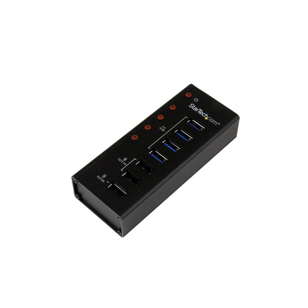 Startech.com 4 Port Usb 3.0 Hub Plus 3 Dedicated Usb Charging Ports (2 X 1A & 1 X 2A) - Wall Mountable Metal Enclosure