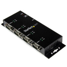 STARTECH.COM 4-poorts USB naar seriële DB9 RS232 adapterhub - industriële DIN-railmontage en wandmontage - seriële adapter - USB 2.0