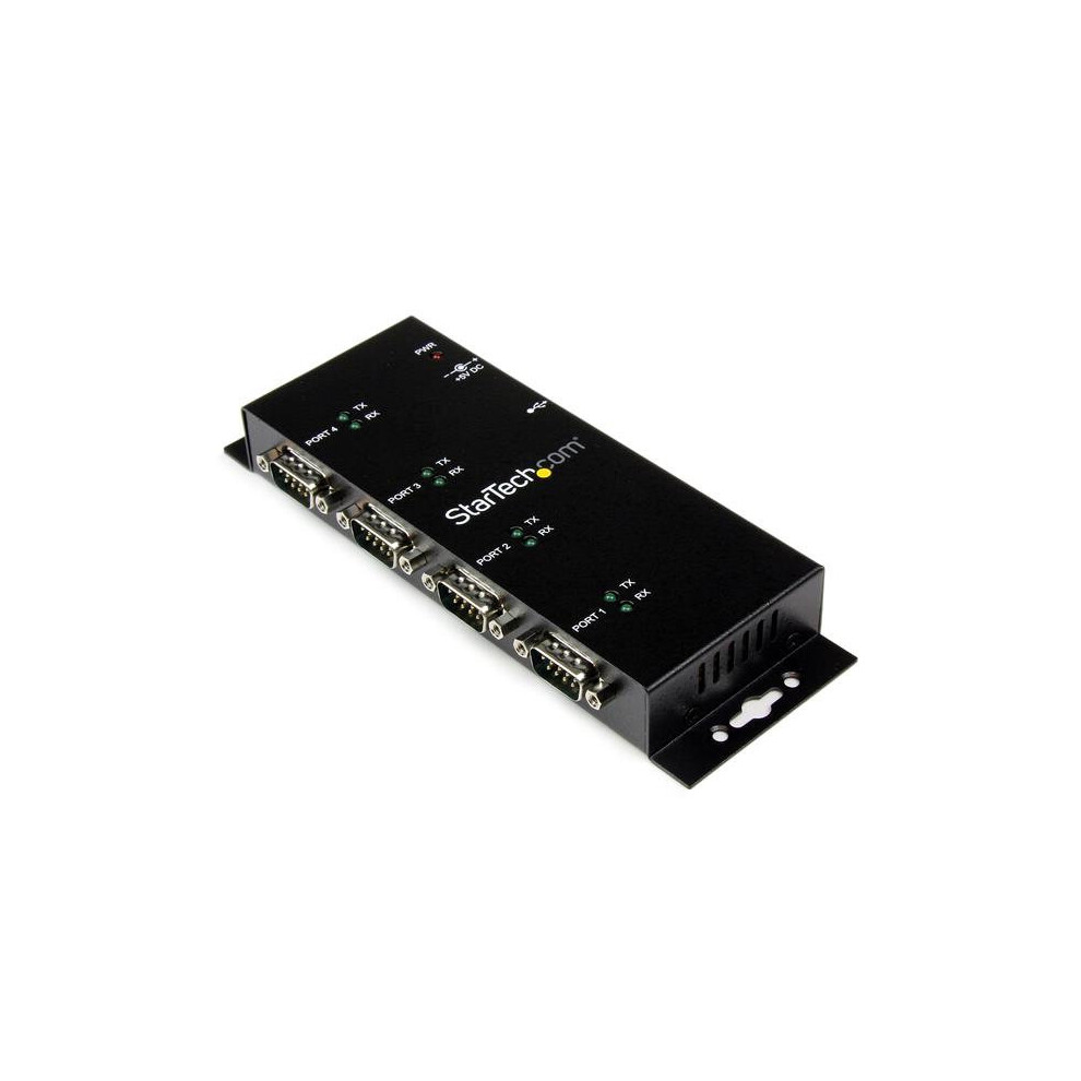 StarTech.com 4 Port USB to DB9 RS232 Serial Adapter Hub â Industrial DIN Rail and Wall Mountable