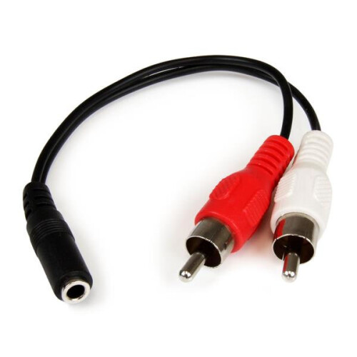 StarTech.com Y-Kabel Mini-Jack 3,5 mm auf 2x RCA - STARTECH - Anschlussstecker mit Farbcode - Schwarz