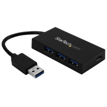Hub USB 3.0 - STARTECH - 4 ports - 3x USB-A et 1x USB-C - Charge et synchronisation - Noir