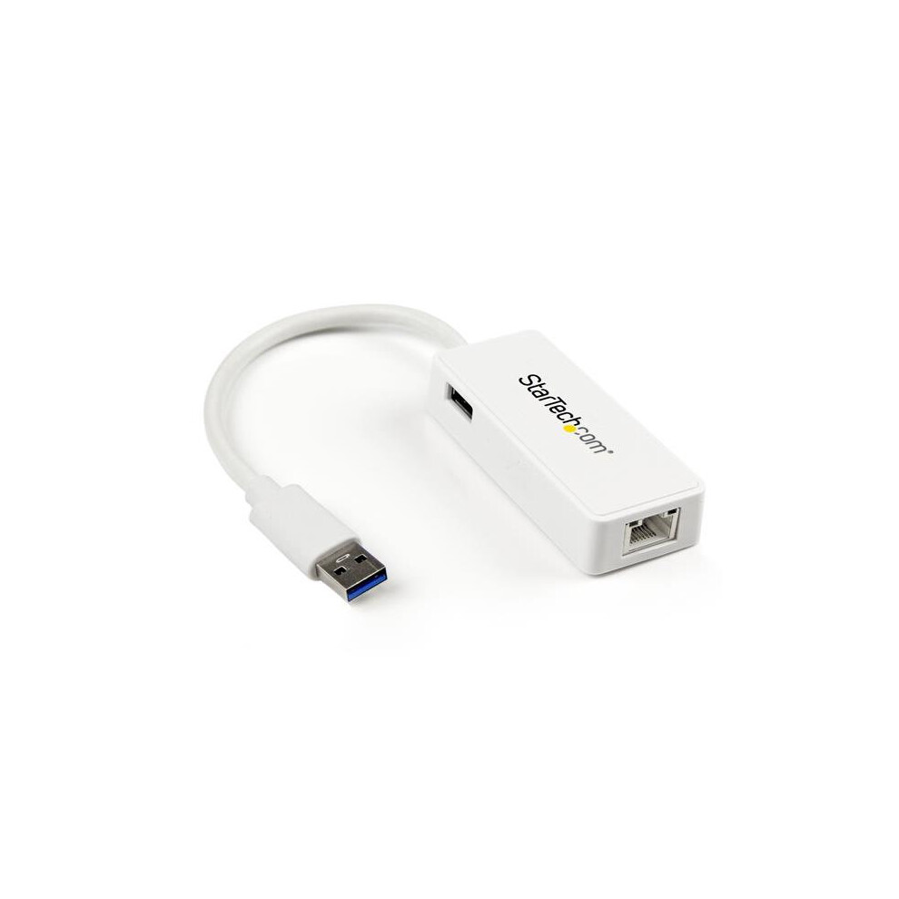 Startech.com Usb 3.0 To Gigabit Ethernet Adapter Nic W/ Usb Port - White