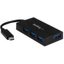 USB 3.0 - STARTECH - 4-porttinen - USB-C 4x USB-A - Mukana virta-adapteri - Kompakti