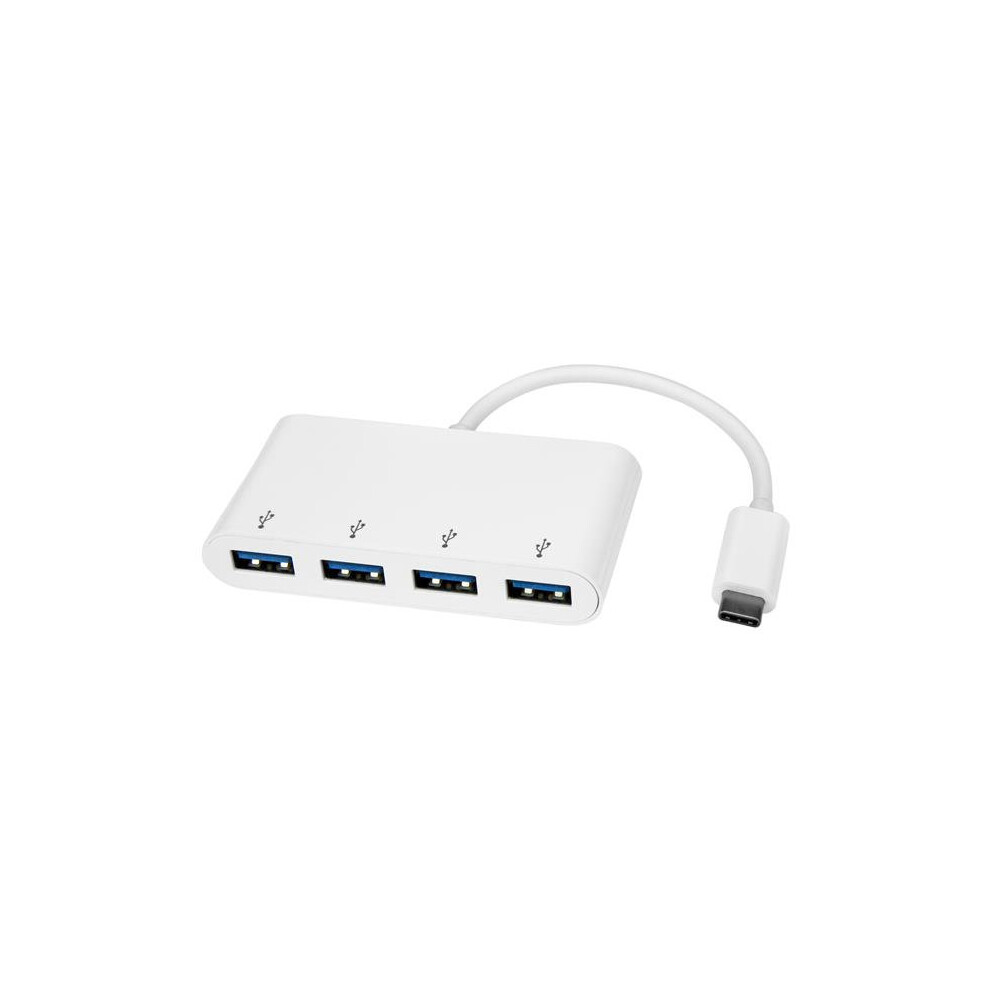 Startech.com 4-Port Usb-C Hub - Usb-C To 4X Usb-A - Usb 3.0 Hub - Bus Powered - White 065030871051
