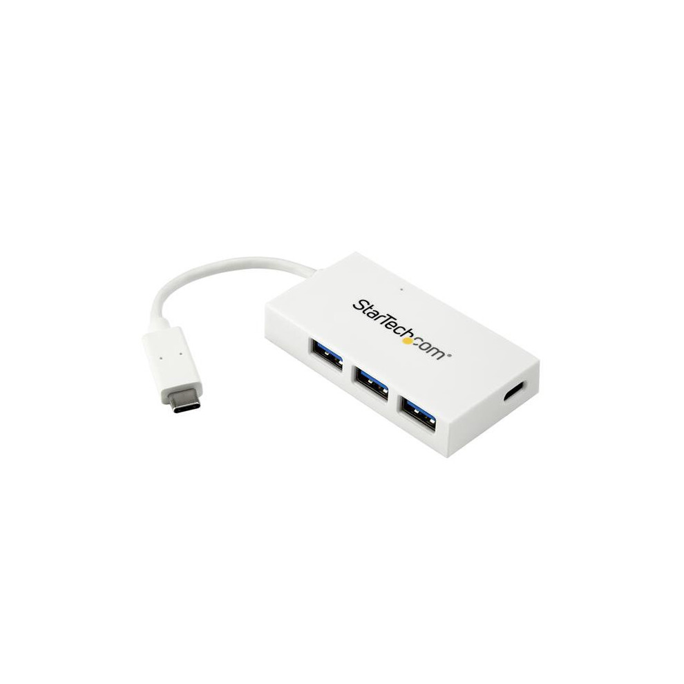 StarTech.com 4-Port USB-C Hub - USB-C to 1x USB-C and 3x USB-A - USB 3.0 Hub - White