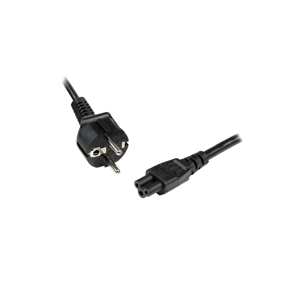 StarTech.com 2m 3 Prong Laptop Power Cord â Schuko CEE7 to C5 Clover Leaf Power Cable Lead