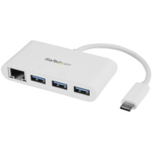 Concentrateur USB 3.0 3 ports avec USB-C - STARTECH - Hub USB Type-C - Gigabit Ethernet
