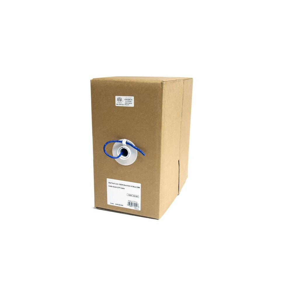 StarTech.com Bulk Cat 5e Ethernet Cable - 1000 ft. - Solid - CMR-Rated - Blue