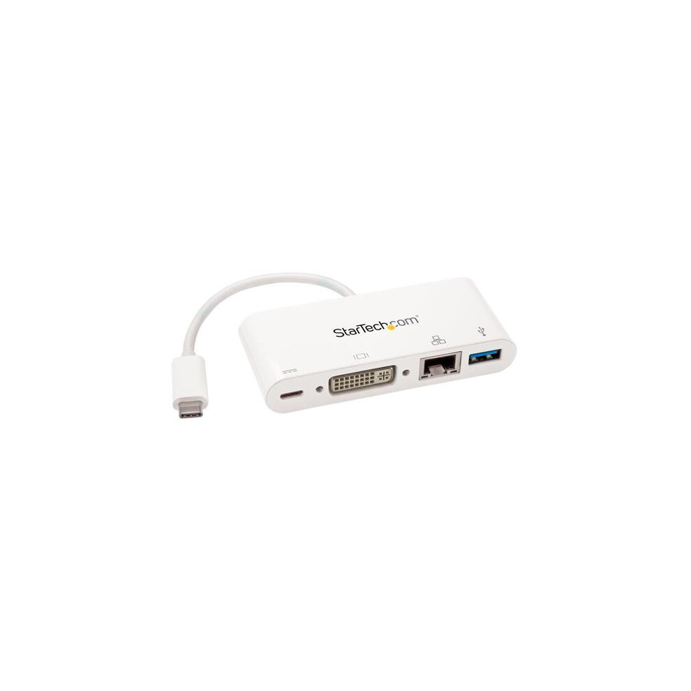 Startech.com Usb-C Multiport Adapter For Laptops - Power Delivery - Dvi - Gbe - Usb 3.0