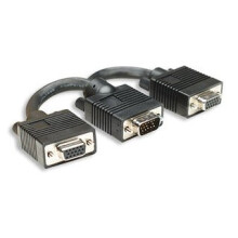 Manhattan 304559 0.015m VGA (D-Sub) 2 x VGA (D-Sub) Black VGA cable