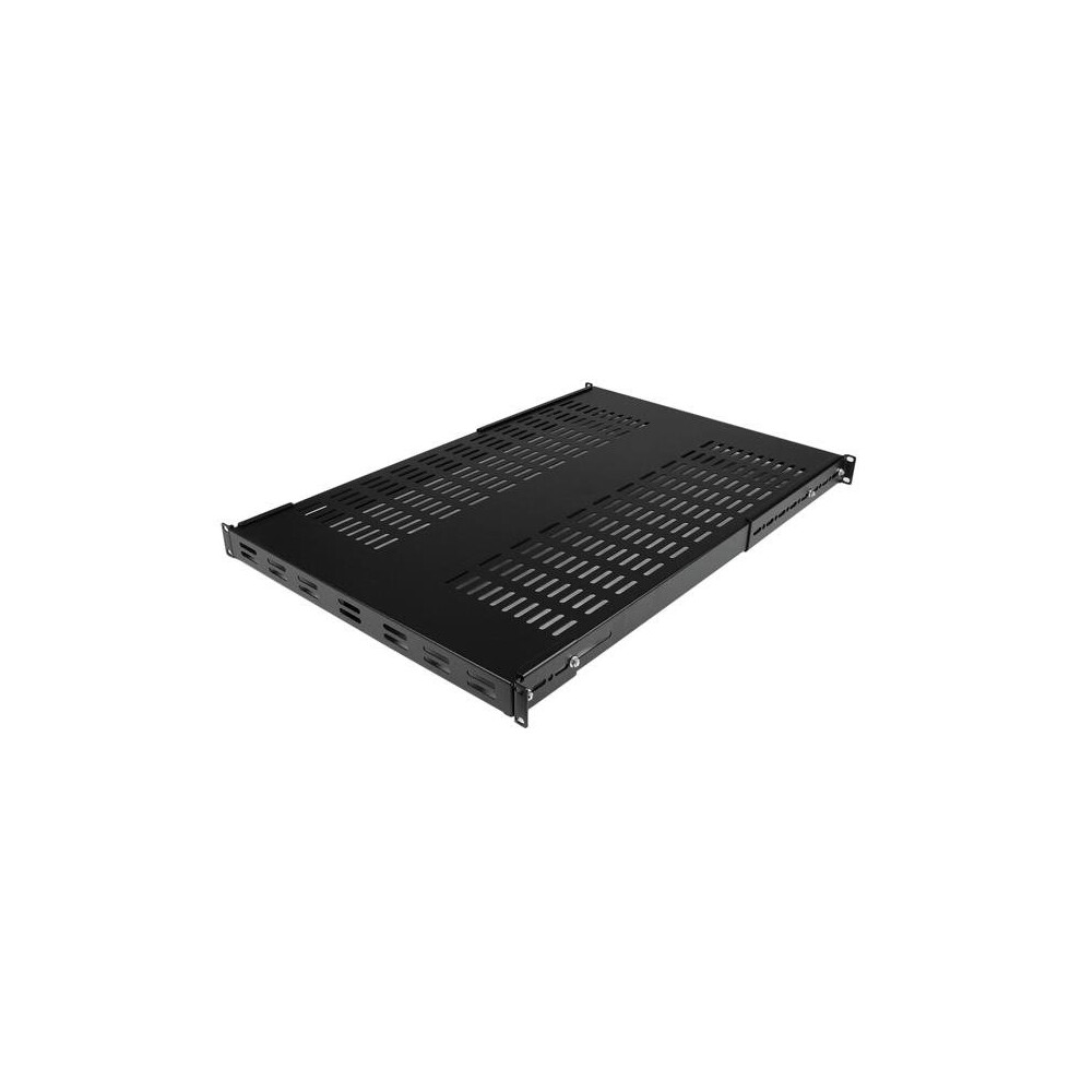 StarTech.com 1U Adjustable Mounting Depth Vented Rack Mount Shelf - Heavy Duty Fixed Rack Shelf - 250lbs / 113kg