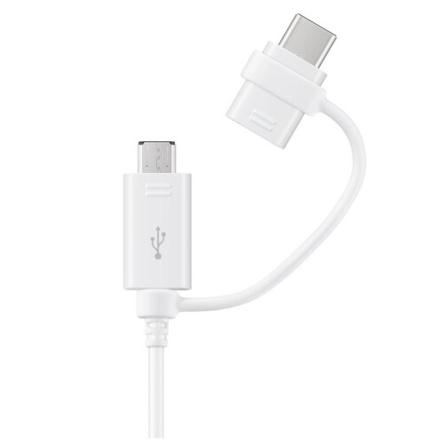 Samsung Câble 2 en 1 USB type-C et micro-USB - Samsung EP-DG930DWE 1M Blanc
