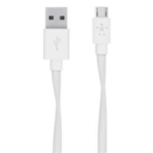 Belkin Flat Micro-USB to USB-A 1.2m USB A Micro-USB A Male Male White USB cable