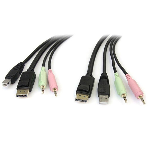 StarTech.com StarTech.com 6ft 4-in-1 USB DisplayPort KVM Switch Cable w/ Audio & Microphone